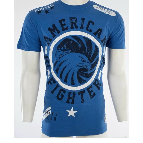 AMERICAN FIGHTER Bradley Eagle Blue Athletic Fit Mens Crewneck T-shirt L-3XL NWT - Picture 5 of 9